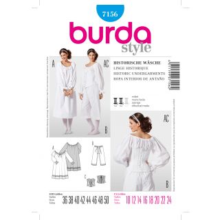Schnittmuster - burda style - Historische Wäsche - 7156
