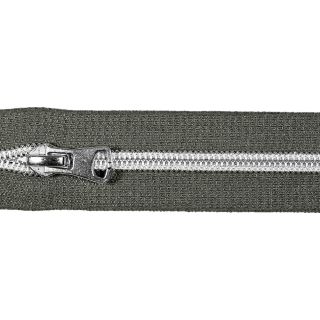 Spiralreißverschluss - S80 - Meterware - mit Zipper - grau