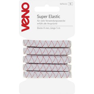 Veno - Elasticband - 8 mm - weiß - 5 m