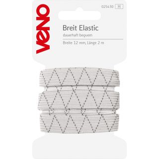 Veno - Elastikband - 12 mm - weiß - 2 m