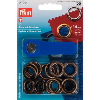 Prym - Ösen mit Scheiben - innen: 14 mm - altmessing