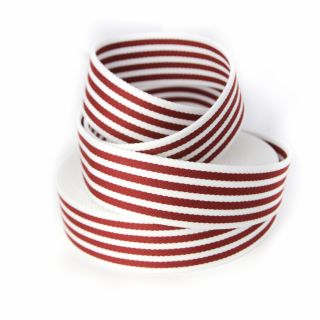 Viskosegurtband - Streifen - 40 mm - rot-weiss