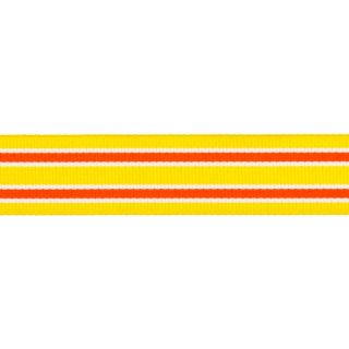 Ripsband - 25 mm - Streifen - gelb-orange