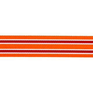 Ripsband - 25 mm - Streifen - orange-rot