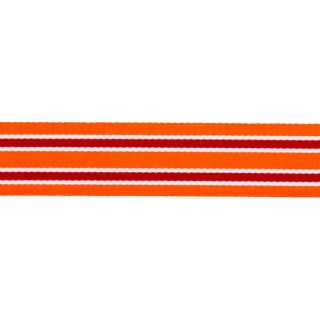 Ripsband - 25 mm - Streifen - orange-rot