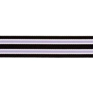 Ripsband - 25 mm - Streifen - schwarz-grau