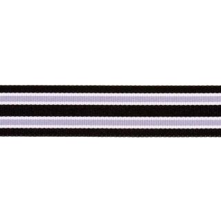 Ripsband - 25 mm - Streifen - schwarz-grau