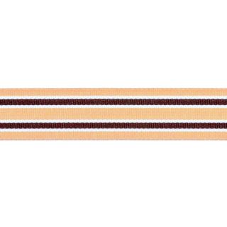 Ripsband - 25 mm - Streifen - beige-braun