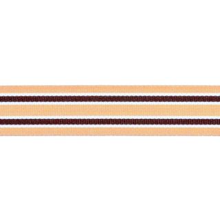 Ripsband - 25 mm - Streifen - beige-braun