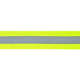 Reflexband zum Aufbügeln - gestreift - 25mm - neongrün