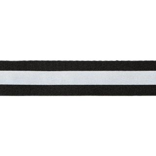 Reflexband zum Aufnähen - gestreift - 25mm - schwarz