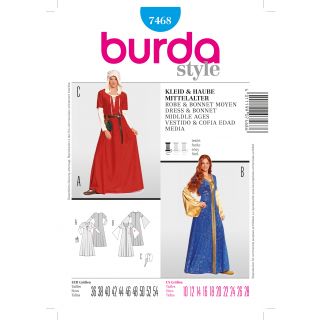 Schnittmuster - burda style - Kleid+Haube Mittelalter - 7468