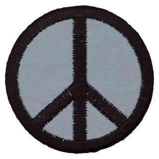 Applikation - Peace - grau, schwarz