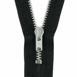 Reißverschluss Opti - M40-silber - 18cm - Werraschieber - nicht teilbar - schwarz