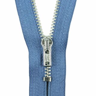 Reißverschluss Opti - M40-silber - 20cm - Werraschieber - nicht teilbar - himmelblau