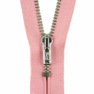 Reißverschluss Opti - M40-silber - 16cm - Werraschieber - nicht teilbar - rosa