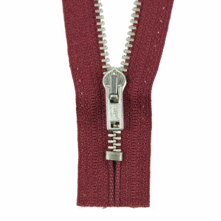 Reißverschluss Opti - M40-silber - 12cm - Werraschieber - nicht teilbar - bordeaux