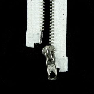 Reißverschluss Opti - M60-silber - 35cm - Werraschieber - teilbar - weiß