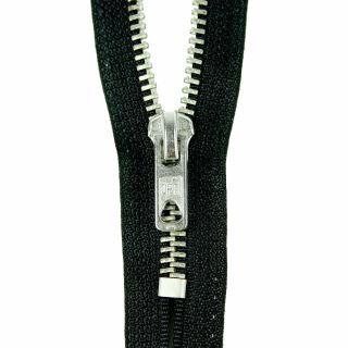 Reißverschluss Opti - M60-silber - 16cm - Werraschieber - nicht teilbar - schwarz