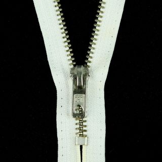 Reißverschluss Opti - M60-silber - 16cm - Werraschieber - nicht teilbar - weiß