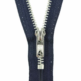 Reißverschluss Opti - M60-silber - 18cm - Werraschieber - nicht teilbar - navy