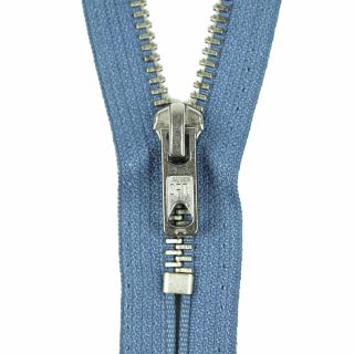 Reißverschluss Opti - M60-silber - 12cm - Werraschieber - nicht teilbar - himmelblau