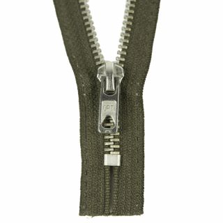 Reißverschluss Opti - M60-silber - 16cm - Werraschieber - nicht teilbar - sumpf