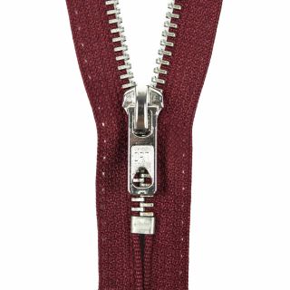 Reißverschluss Opti - M60-silber - 20cm - Werraschieber - nicht teilbar - bordeaux