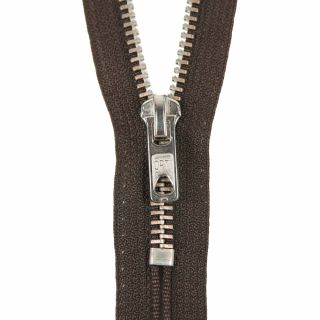 Reißverschluss Opti - M60-silber - 14cm - Werraschieber - nicht teilbar - zartbitterschoko