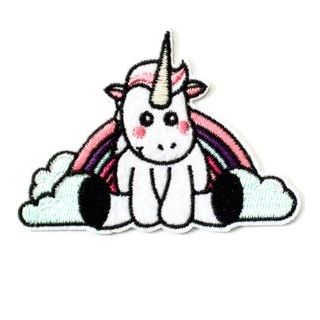Applikation - pummeliges Einhorn mit Regenbogen