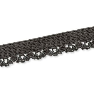 Spitzenborte - elastisch - 10 mm - schiefer