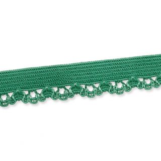 Spitzenborte - elastisch - 10 mm - grasgrün
