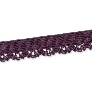 Spitzenborte - elastisch - 10 mm - aubergine