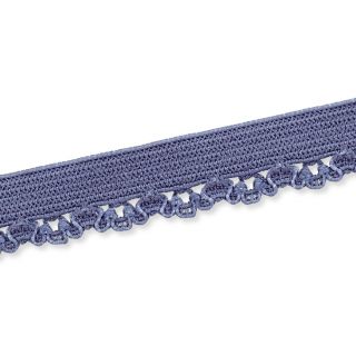 Spitzenborte - elastisch - 10 mm - rauchblau