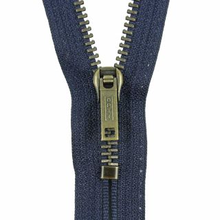 Reißverschluss Opti - M60-antik-gold - 16cm - Werraschieber - nicht teilbar - navy