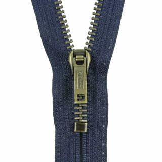 Reißverschluss Opti - M60-antik-gold - 14cm - Werraschieber - nicht teilbar - navy