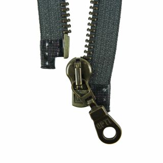 Reißverschluss Opti - M60-antik-gold - 80cm - Moselschieber - teilbar - granit