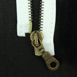 Reißverschluss Opti - M60-antik-gold - 80cm - Moselschieber - teilbar - weiß
