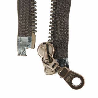 Reißverschluss Opti - M60-antik-gold - 65cm - Moselschieber - teilbar - zartbitterschoko