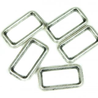 Rechteck-Ring - 40 mm - gebürstetes silber
