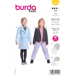Schnittmuster - burda kids - Mantel und Jacke - 9215   