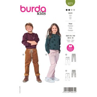 Schnittmuster - burda kids - Schlupfhose mit Gummizug und aufgesetzten Taschen - 9271