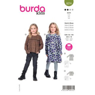 Schnittmuster - burda kids - Kleid - Bluse mit Passe lockerer Fall - 9274