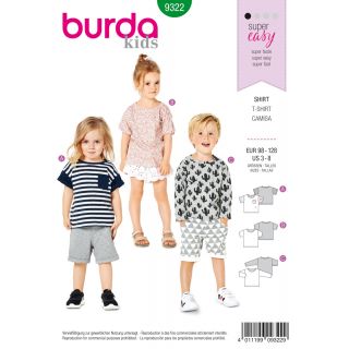 Schnittmuster - burda kids - Shirt – Ärmelvarianten - 9322