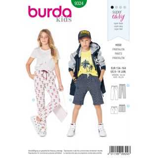 Schnittmuster - burda kids - Gummizughose - Shorts - 9324 