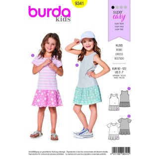 Schnittmuster - burda kids - Trägerkleid – Shirtkleid – tief angesetzter Rock - 9341