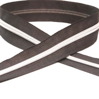 AY - Spiral - Reißverschluss - Metallic - 5 mm - Meterware - schwarz/silber
