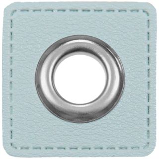 Ösenpatches für Kordeln - Lederimitat - mint