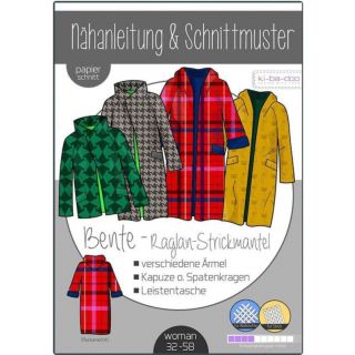 Schnittmuster - ki - ba - doo - Bente - Raglan - Strickmantel - Woman