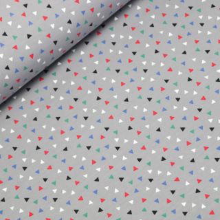 French Terry - Poppy - Triangles - grau